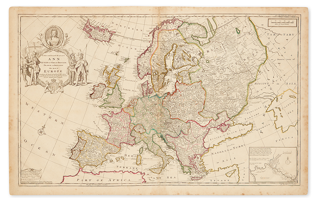 MOLL, HERMAN. [Europe.] To Her Most Sacred Majesty Ann Queen of Great Britain, France and Ireland, This Map of Europe